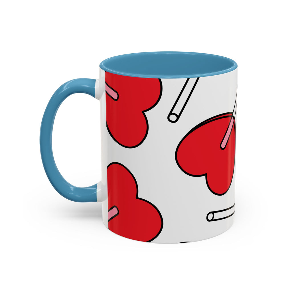 Heart Lollipop Coffee Mug — Cute Valentine’s Day Accent Mug (11/15oz)
