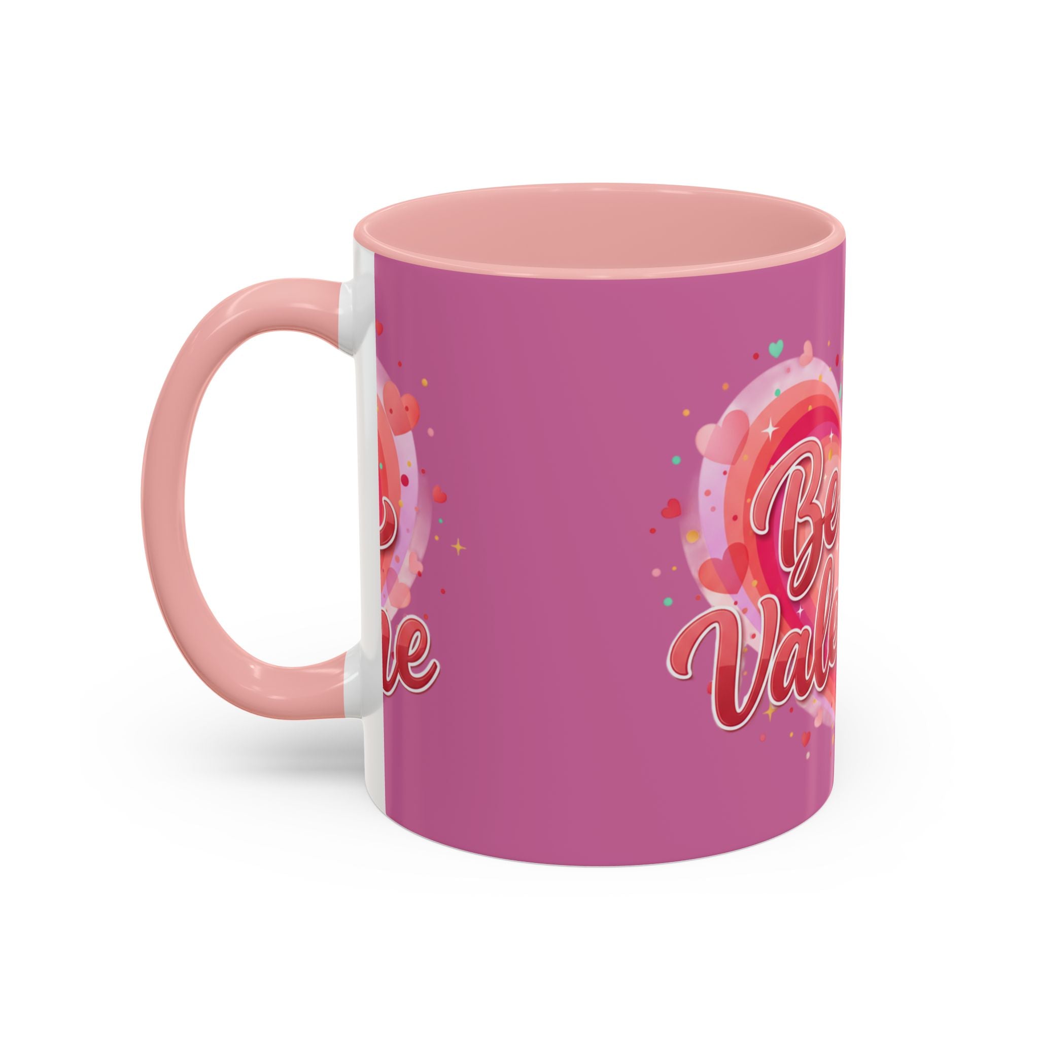 Valentine Coffee Mug — "Be My Valentine" Pink Heart Accent Mug (11/15oz)