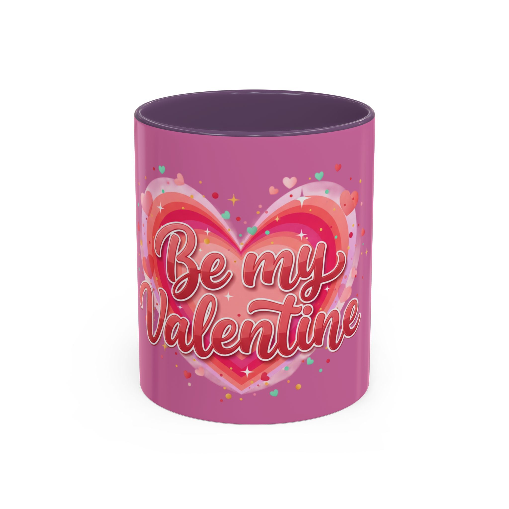 Valentine Coffee Mug — "Be My Valentine" Pink Heart Accent Mug (11/15oz)
