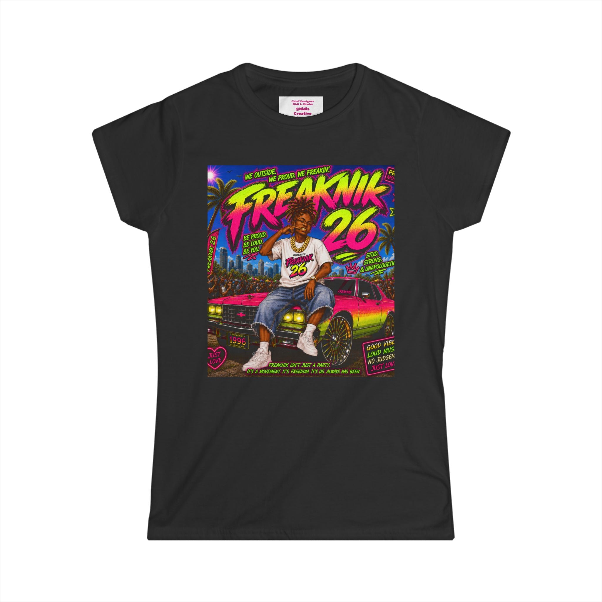 Retro Miami Rap Tee – "Freaknik 26 / Maree Da Stax 904" Graphic Women's T-Shirt