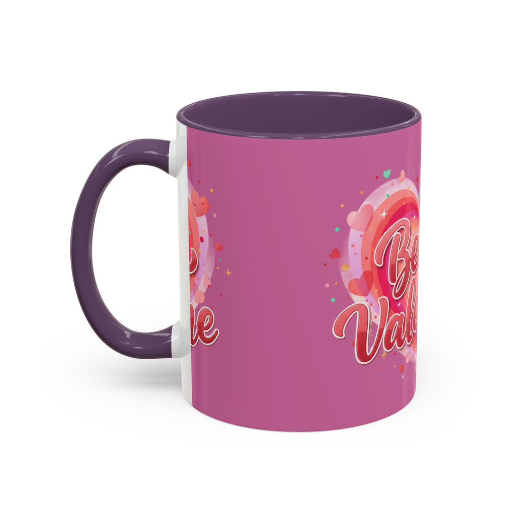 Valentine Coffee Mug — "Be My Valentine" Pink Heart Accent Mug (11/15oz)