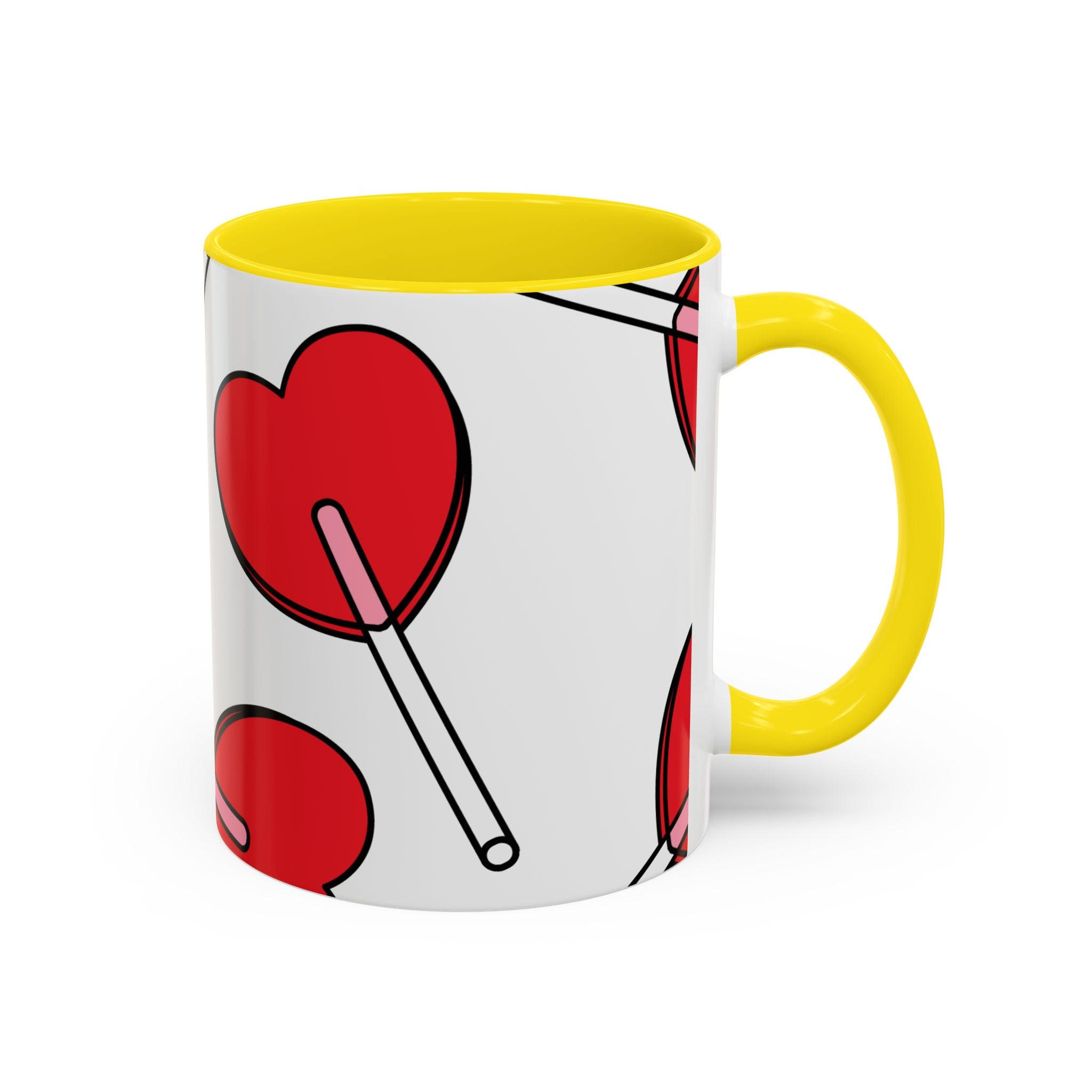 Heart Lollipop Coffee Mug — Cute Valentine’s Day Accent Mug (11/15oz)