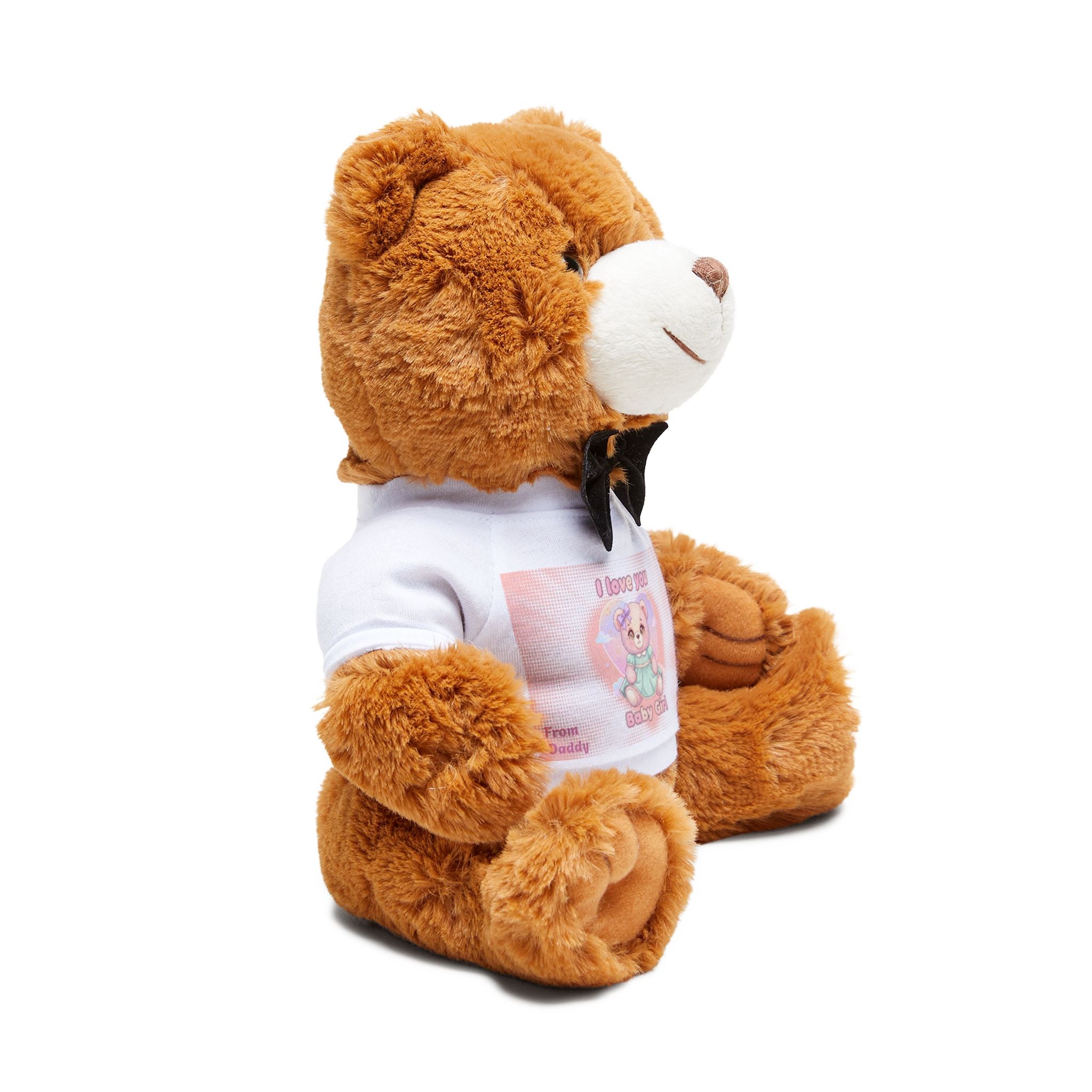 Stuffed Teddy Bear with Custom T‑Shirt — Cute Plush Gift for Baby Showers & Birthdays