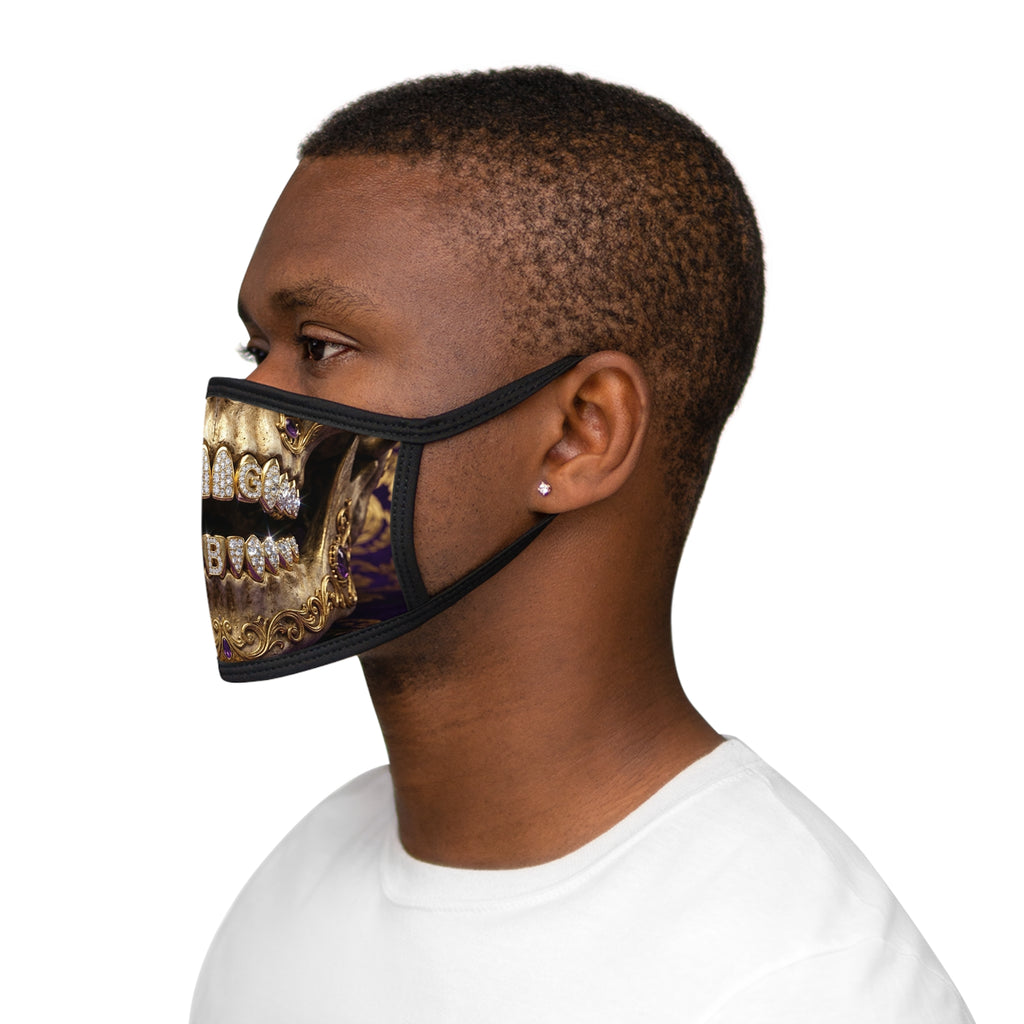 Mascarilla facial — Estampado de calavera dorada con rejilla