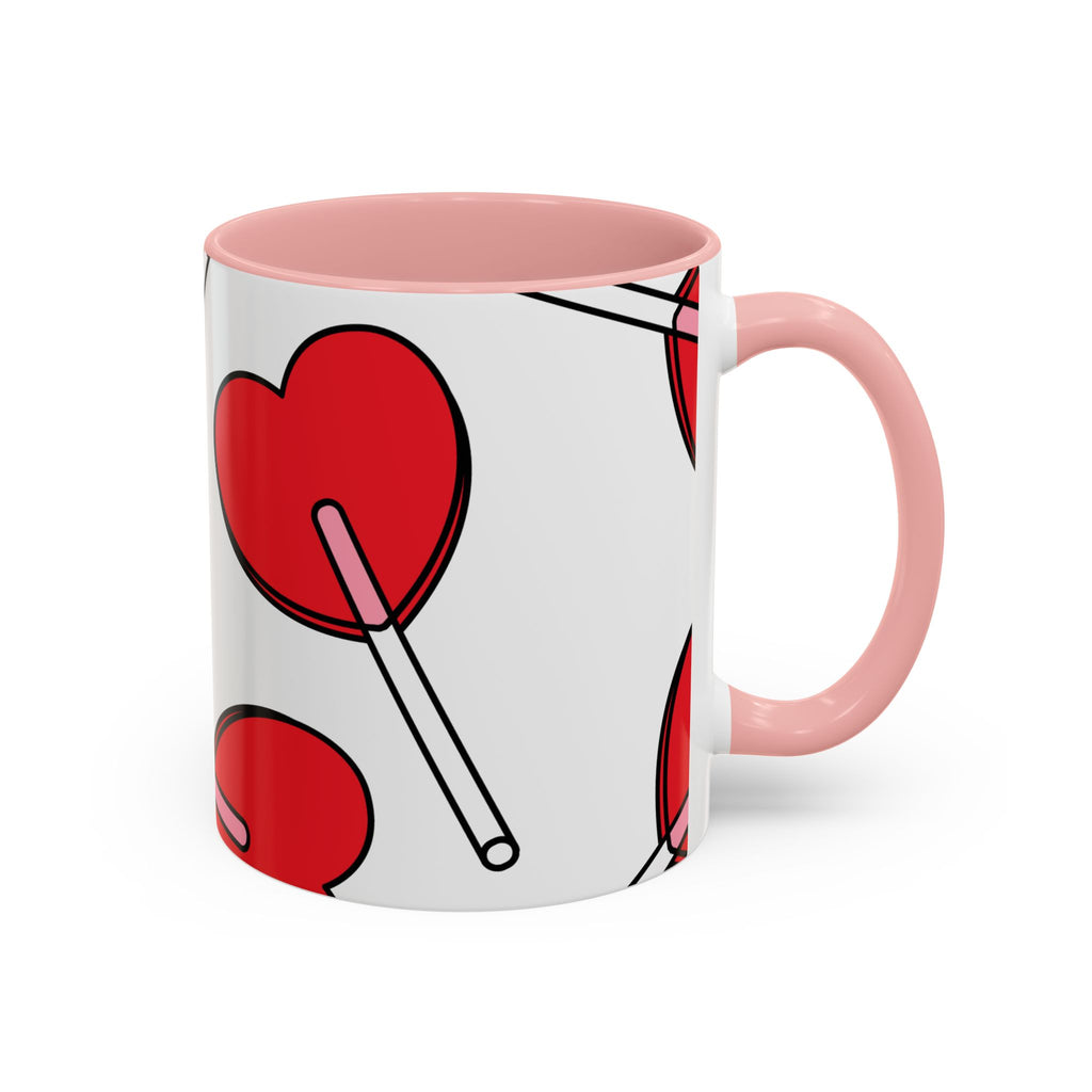 Heart Lollipop Coffee Mug — Cute Valentine’s Day Accent Mug (11/15oz)