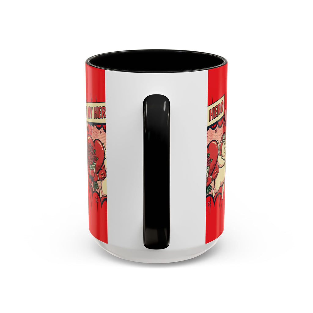 Be My Hero Coffee Mug — Cute Cupid Valentine Accent Mug (11/15oz)