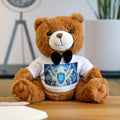 Plush Teddy Bear with God's Angels surrounding shield of protection Printed on T‑Shirt — Cute Bow Tie Gift
