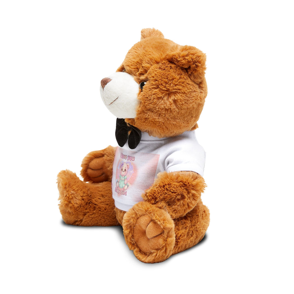 Stuffed Teddy Bear with Custom T‑Shirt — Cute Plush Gift for Baby Showers & Birthdays