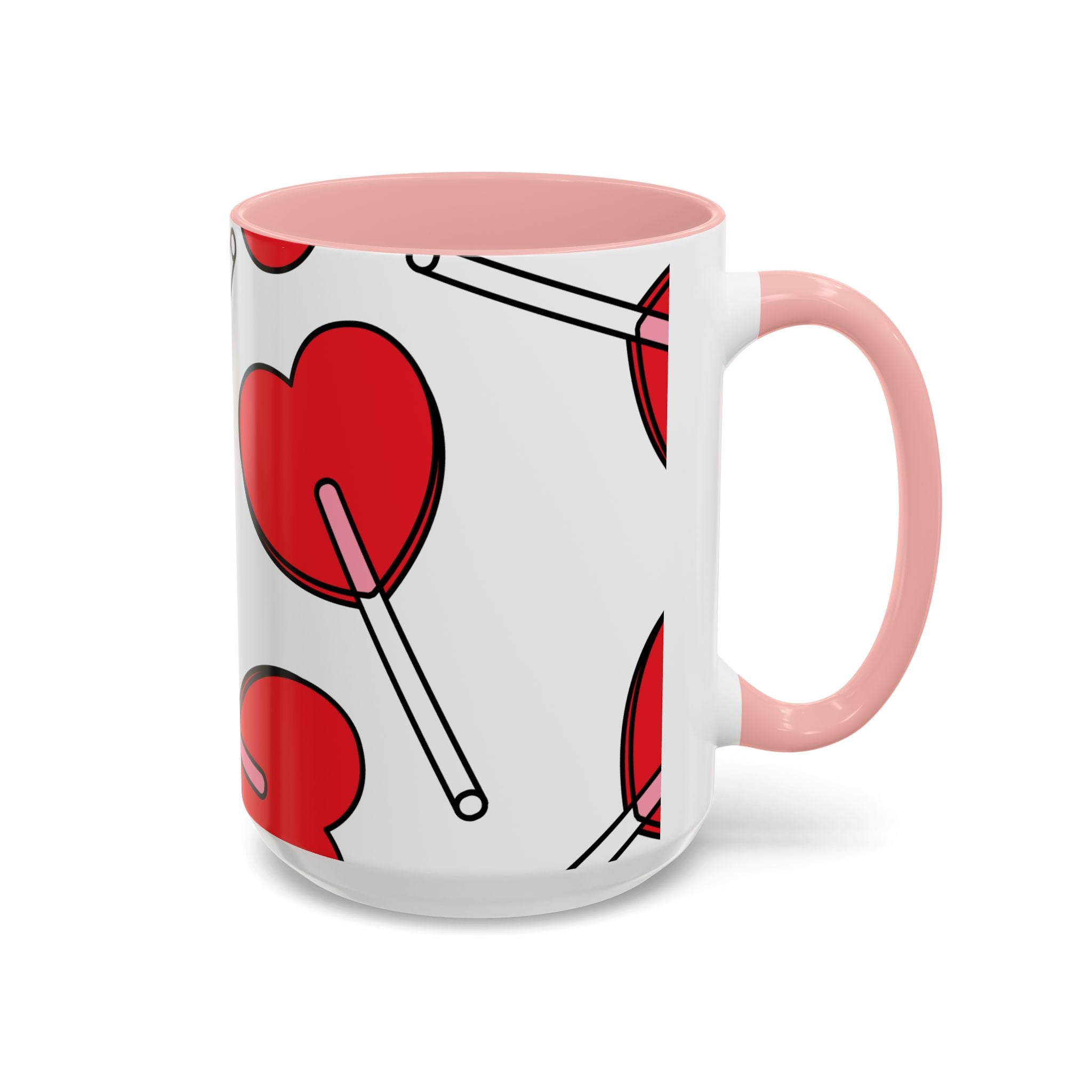 Heart Lollipop Coffee Mug — Cute Valentine’s Day Accent Mug (11/15oz)