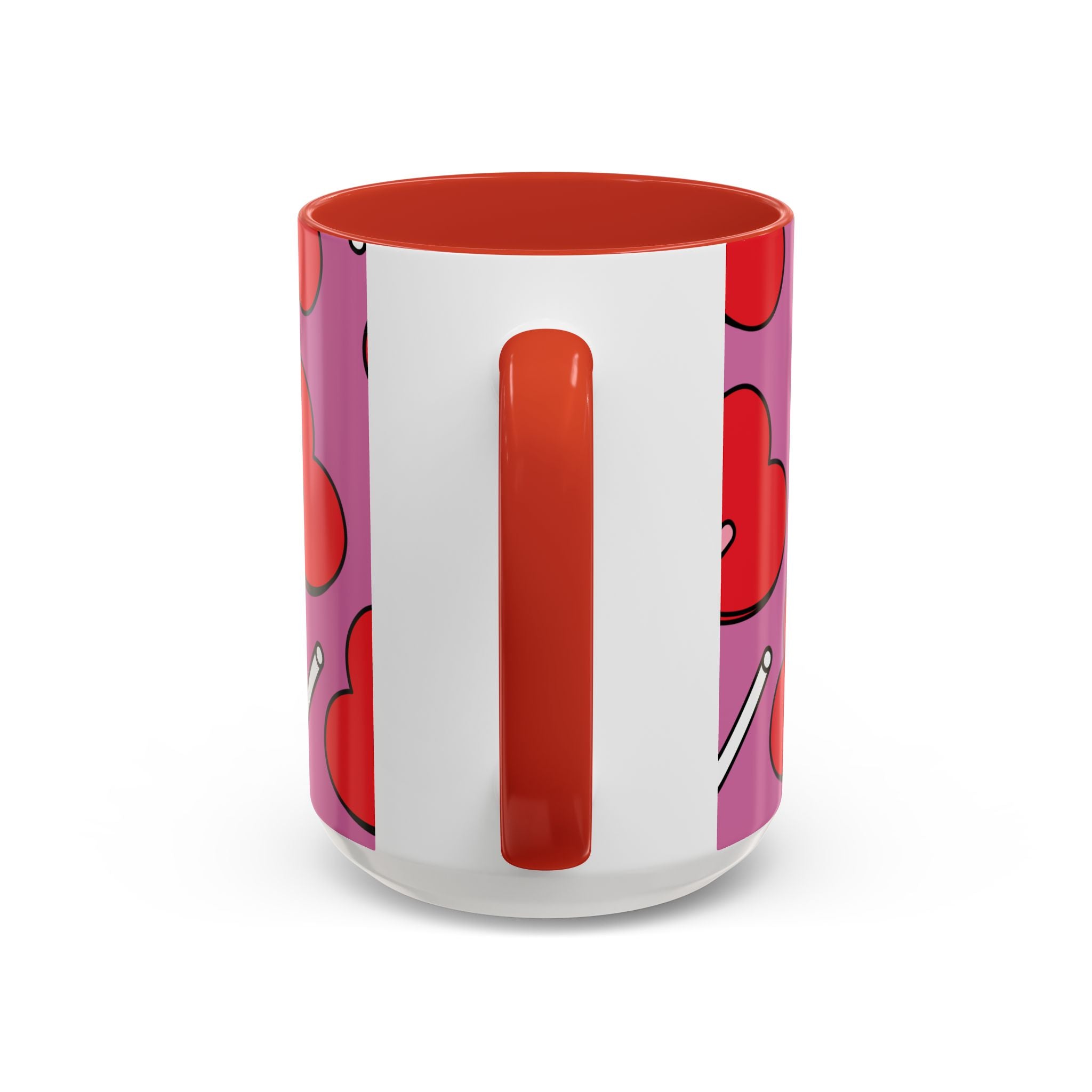Heart Lollipop Accent Coffee Mug — Cute Valentine Candy Pattern (11/15oz)