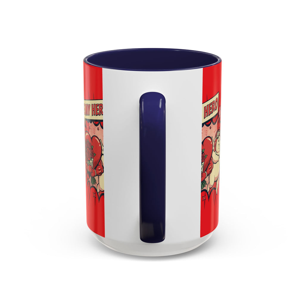 Be My Hero Coffee Mug — Cute Cupid Valentine Accent Mug (11/15oz)