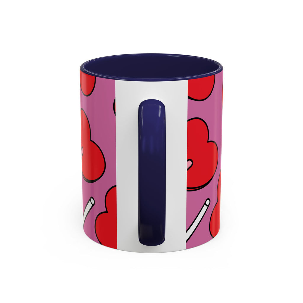 Heart Lollipop Accent Coffee Mug — Cute Valentine Candy Pattern (11/15oz)