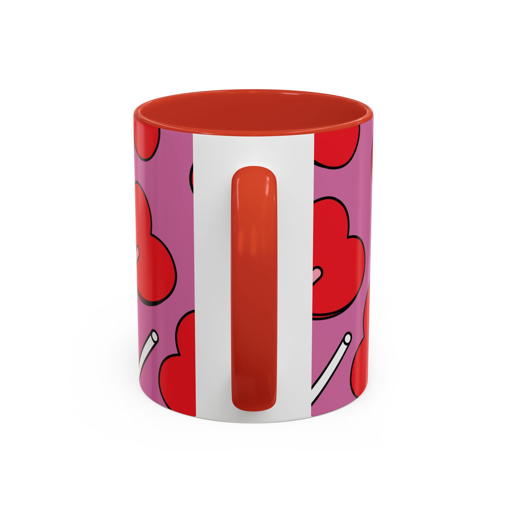 Heart Lollipop Accent Coffee Mug — Cute Valentine Candy Pattern (11/15oz)