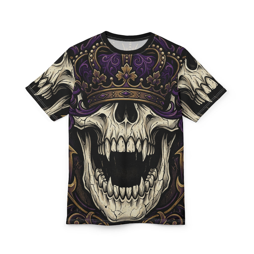 Camiseta Skull King – Camisa gótica con estampado integral de calavera coronada
