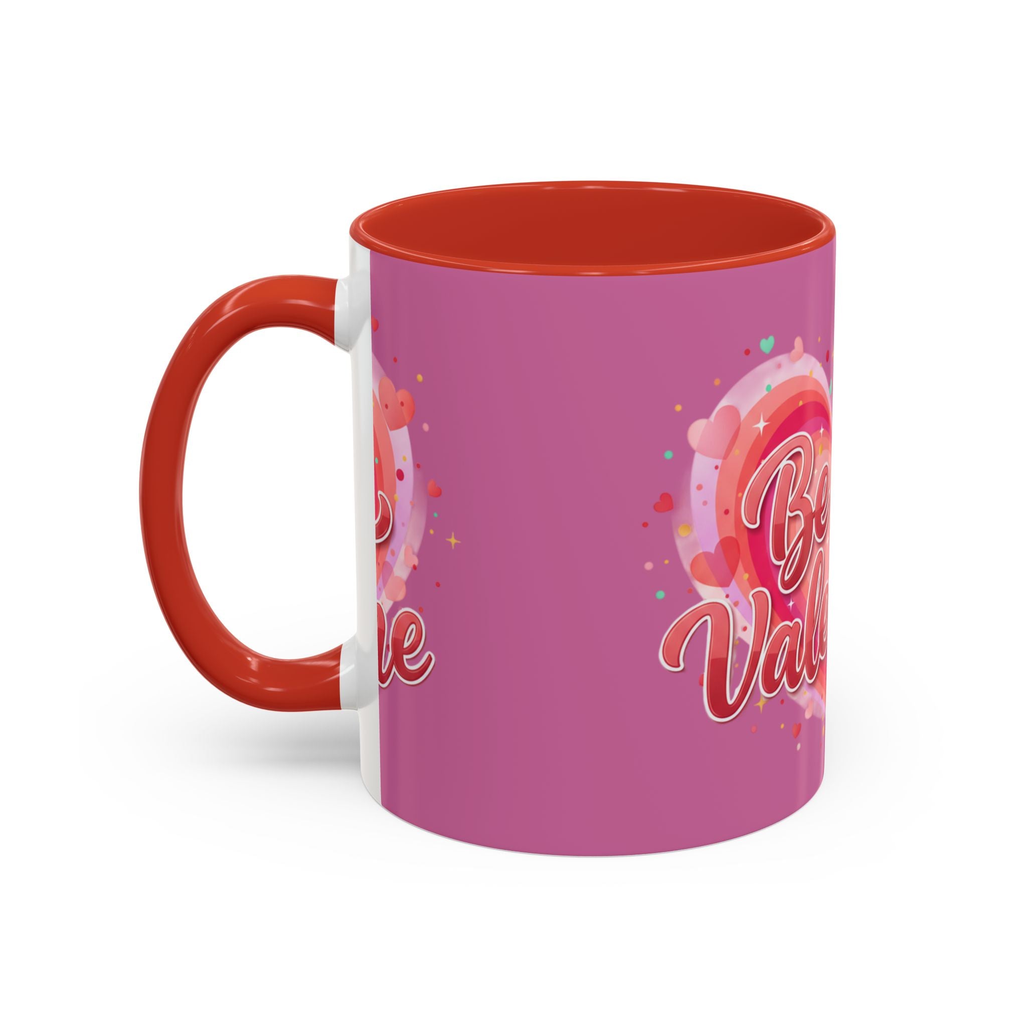 Valentine Coffee Mug — "Be My Valentine" Pink Heart Accent Mug (11/15oz)