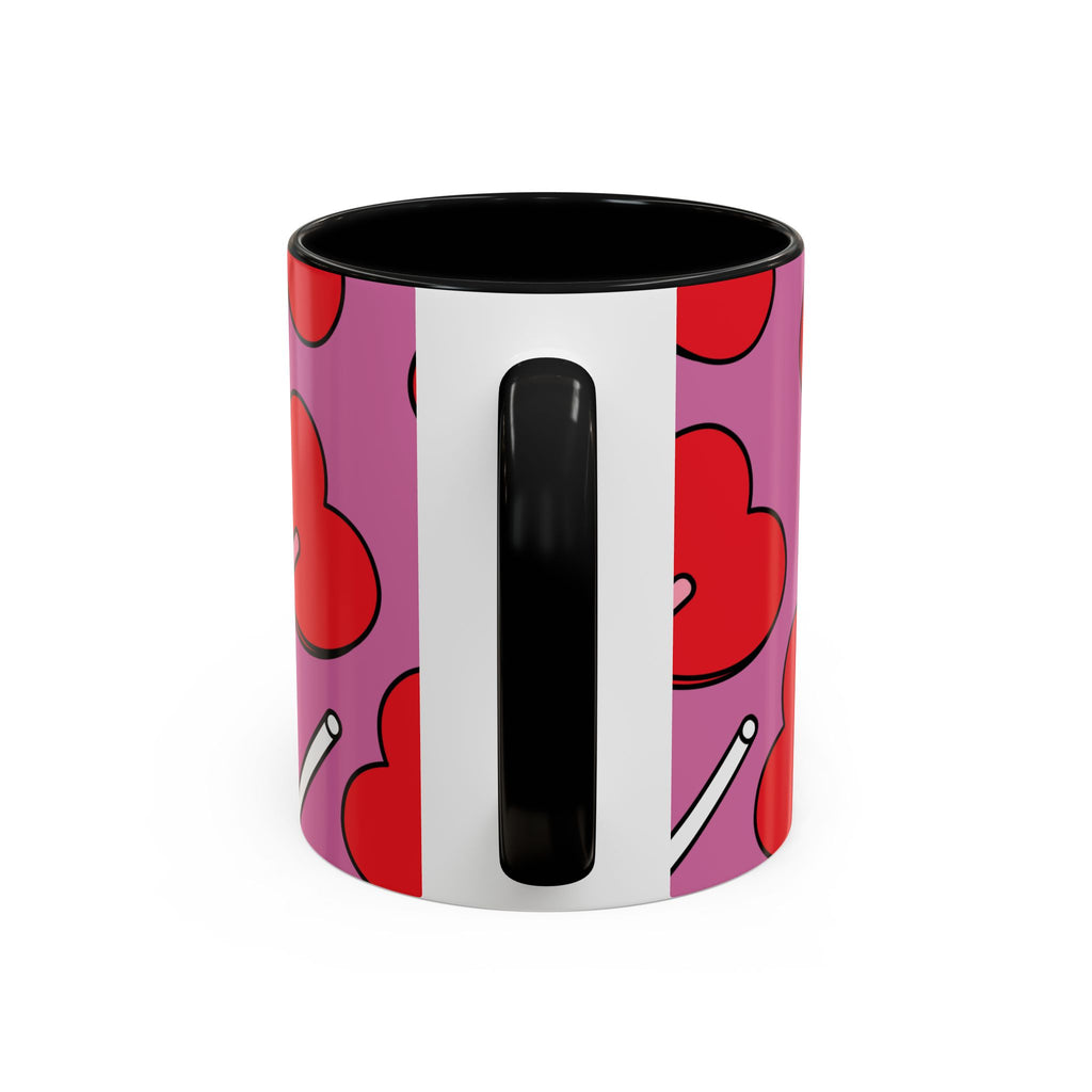 Heart Lollipop Accent Coffee Mug — Cute Valentine Candy Pattern (11/15oz)
