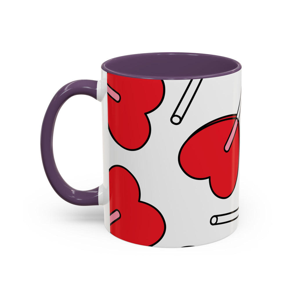 Heart Lollipop Coffee Mug — Cute Valentine’s Day Accent Mug (11/15oz)