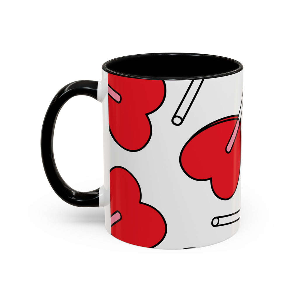 Heart Lollipop Coffee Mug — Cute Valentine’s Day Accent Mug (11/15oz)