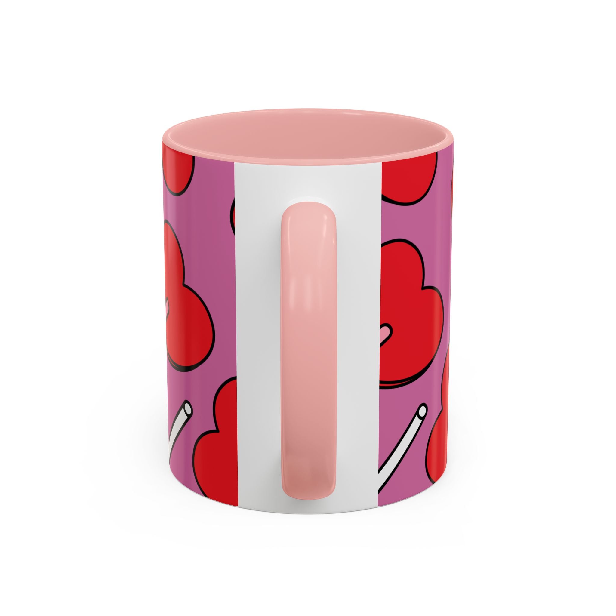 Heart Lollipop Accent Coffee Mug — Cute Valentine Candy Pattern (11/15oz)