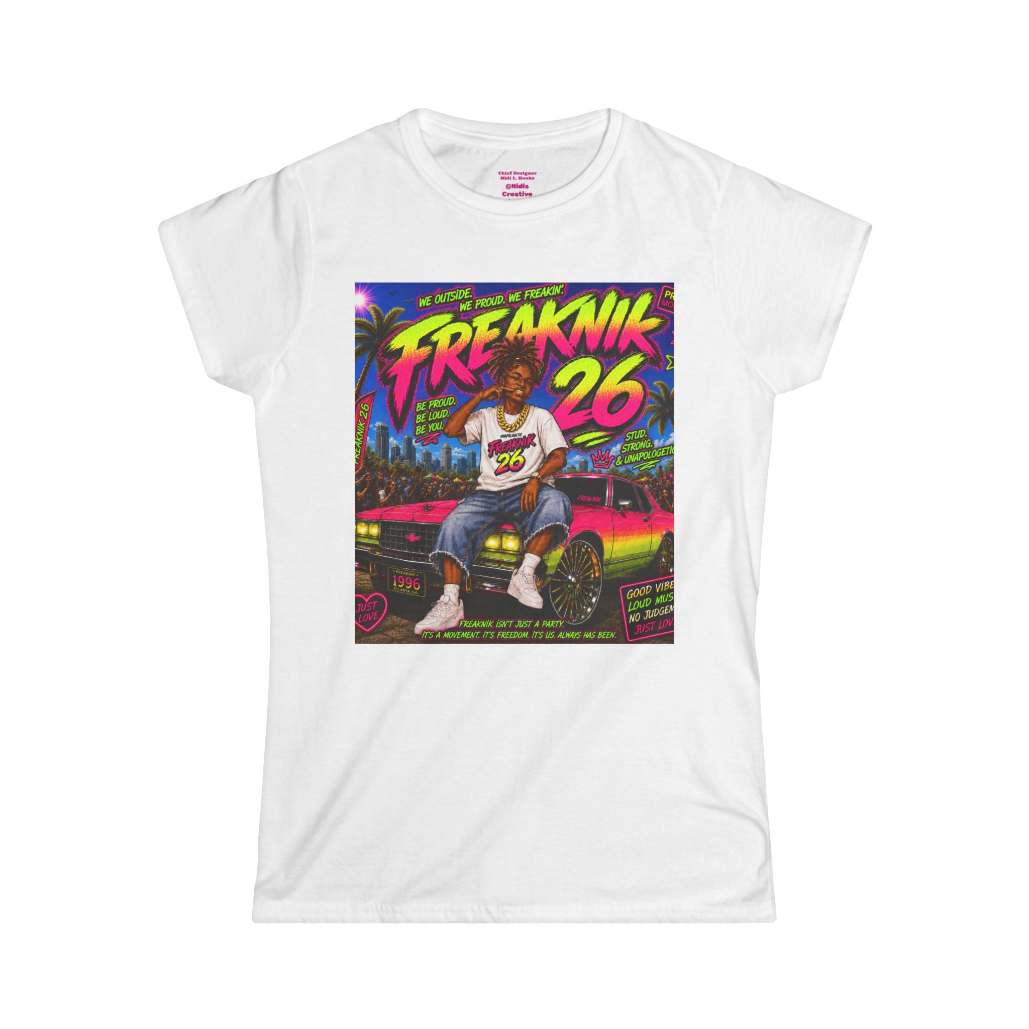 Retro Miami Rap Tee – "Freaknik 26 / Maree Da Stax 904" Graphic Women's T-Shirt