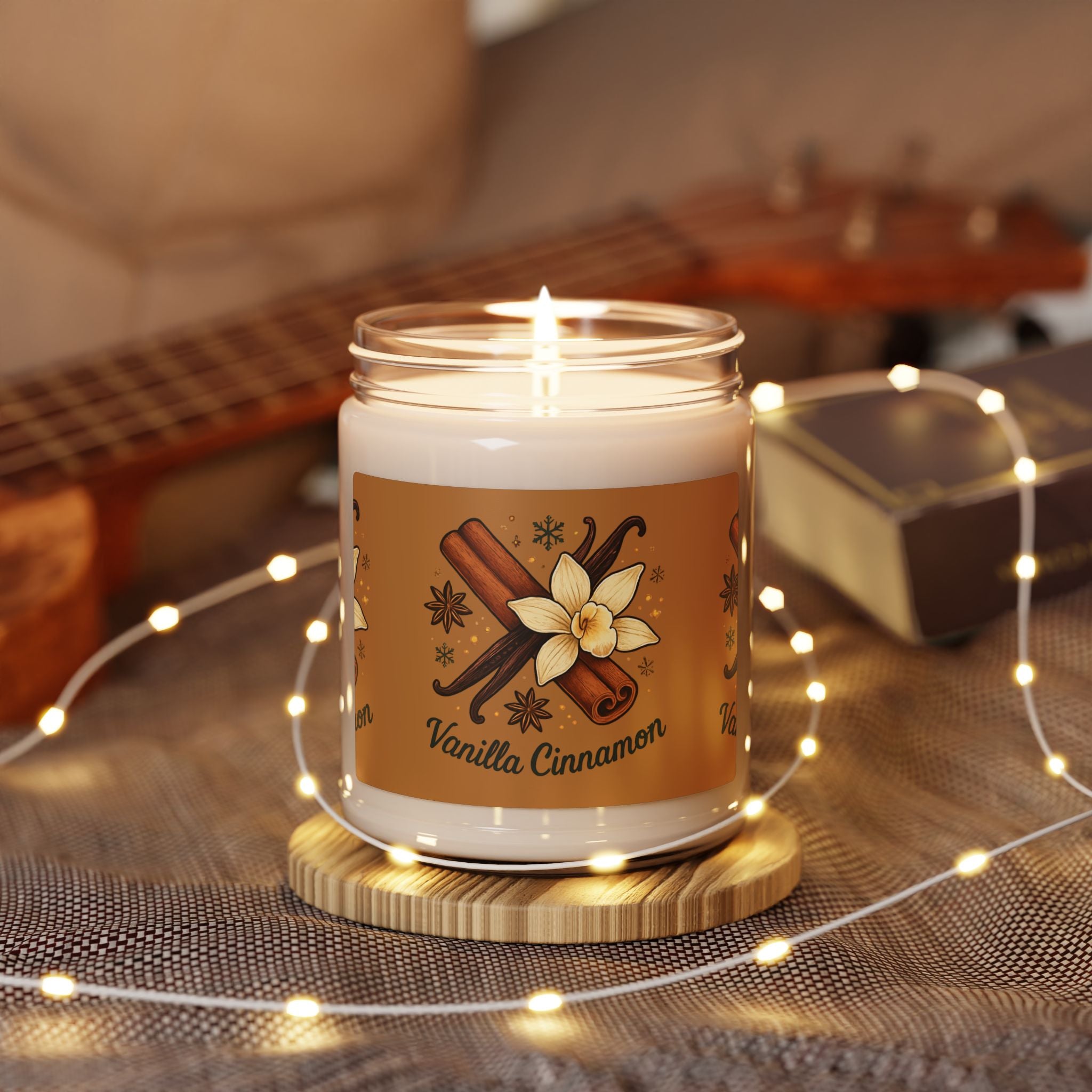 Vanilla Cinnamon Scented Soy Candle | Cozy Home Fragrance, Gift for Candle Lovers, Relaxation, Home Decor, Aromatherapy