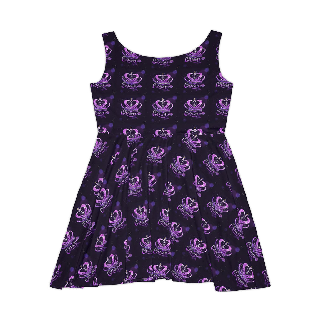 Queen Crown Purple Pattern Skater Dress