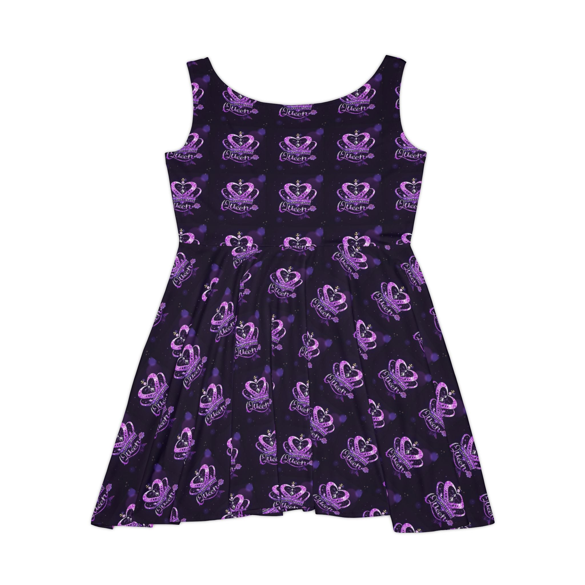 Queen Crown Purple Pattern Skater Dress