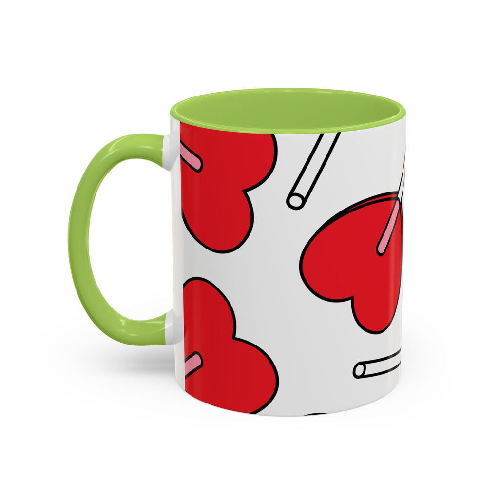 Heart Lollipop Coffee Mug — Cute Valentine’s Day Accent Mug (11/15oz)