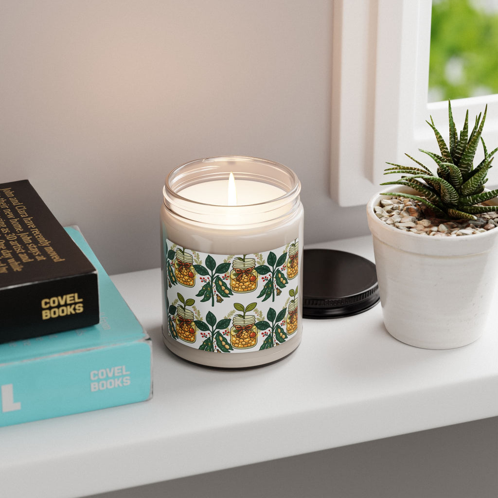 Scented Soy Candle with Botanical Design, Aromatherapy Gift, Eco-Friendly Candle, Home Decor, Relaxation, Holiday Gift