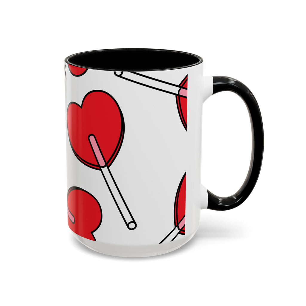 Heart Lollipop Coffee Mug — Cute Valentine’s Day Accent Mug (11/15oz)