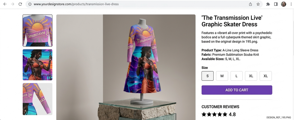 The "COSMIC SUNBURST" Graphic Midi Dress