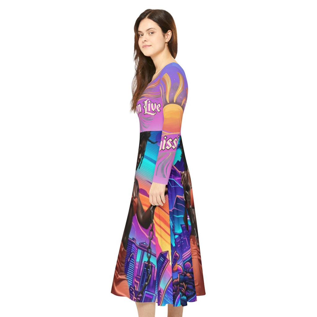 The "COSMIC SUNBURST" Graphic Midi Dress