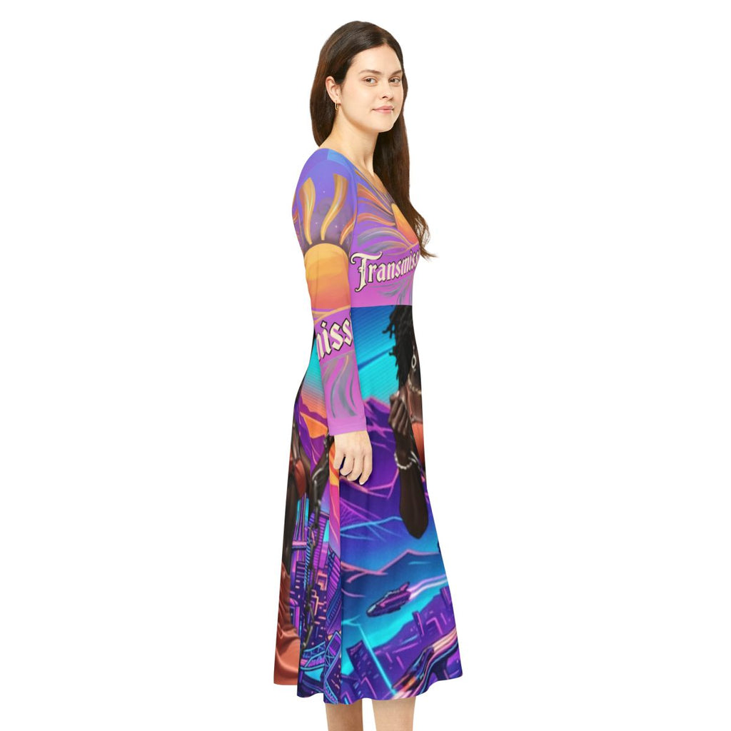 The "COSMIC SUNBURST" Graphic Midi Dress