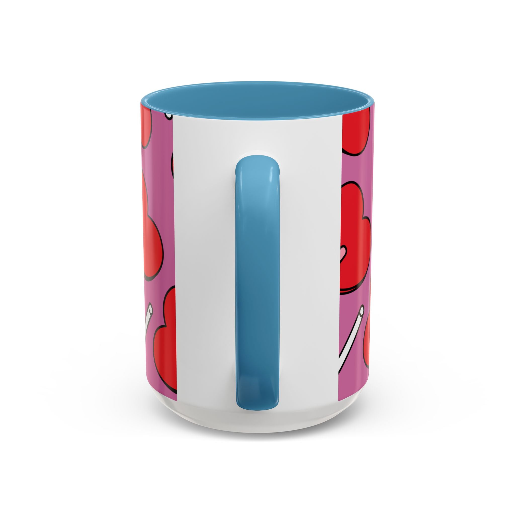 Heart Lollipop Accent Coffee Mug — Cute Valentine Candy Pattern (11/15oz)