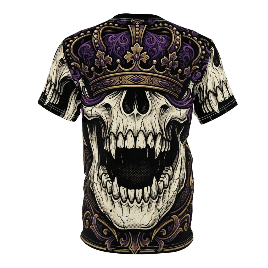 Camiseta Skull King – Camisa gótica con estampado integral de calavera coronada