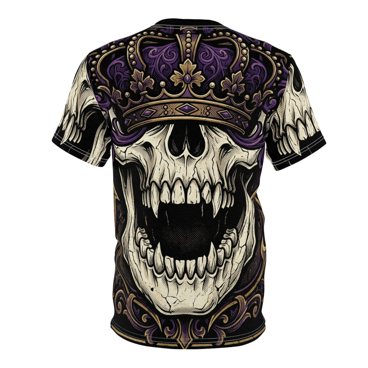 Camiseta Skull King – Camisa gótica con estampado integral de calavera coronada