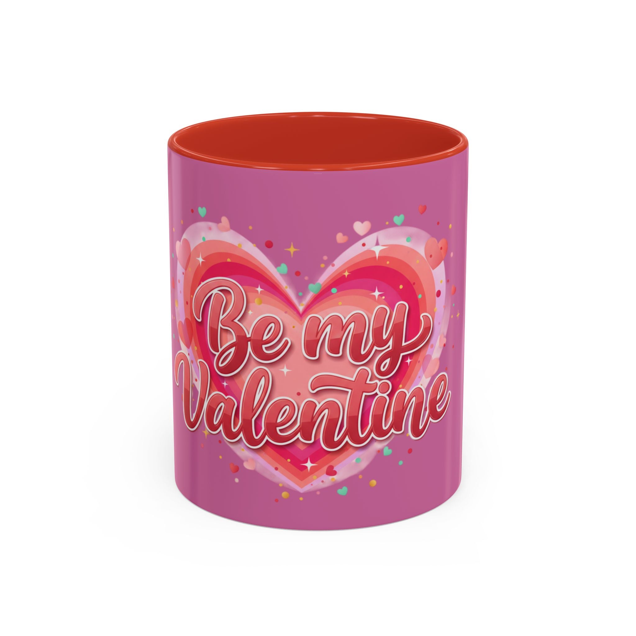 Valentine Coffee Mug — "Be My Valentine" Pink Heart Accent Mug (11/15oz)
