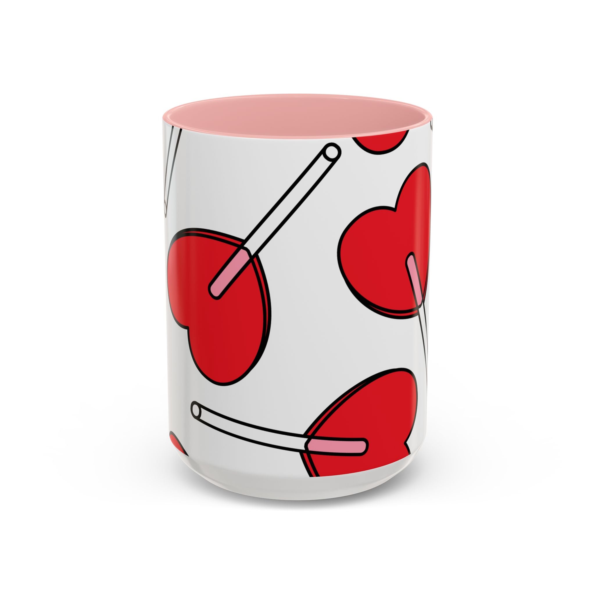 Heart Lollipop Coffee Mug — Cute Valentine’s Day Accent Mug (11/15oz)