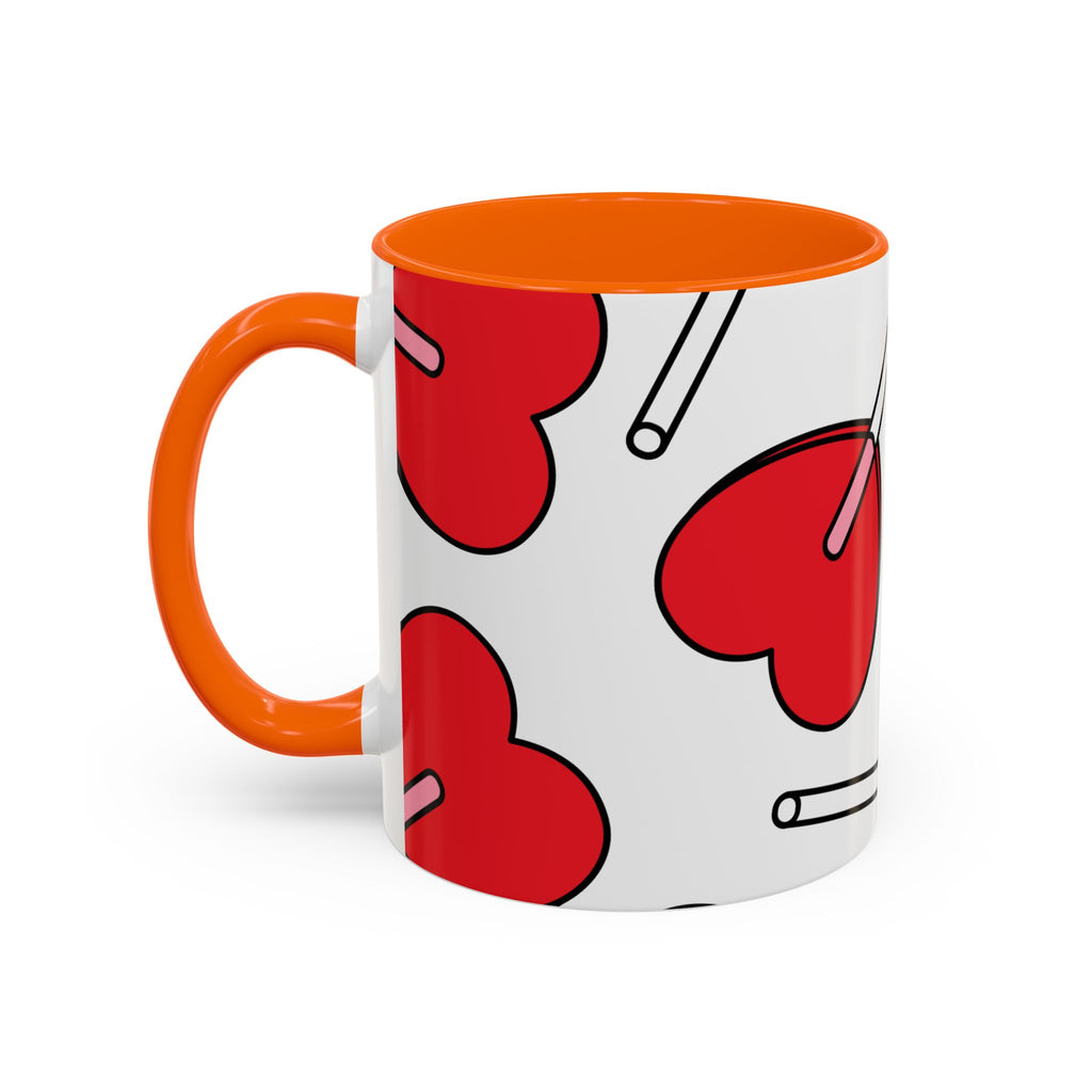 Heart Lollipop Coffee Mug — Cute Valentine’s Day Accent Mug (11/15oz)