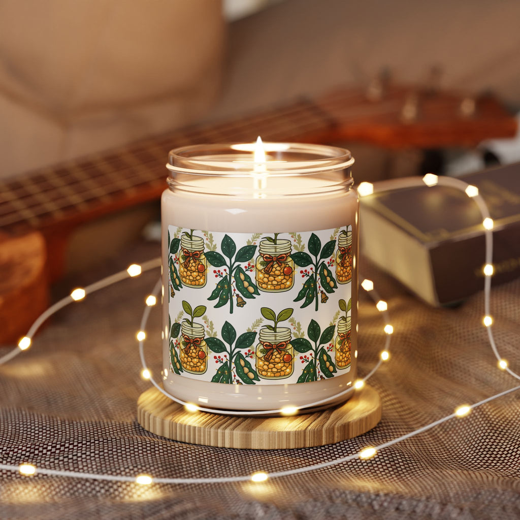 Scented Soy Candle with Botanical Design, Aromatherapy Gift, Eco-Friendly Candle, Home Decor, Relaxation, Holiday Gift