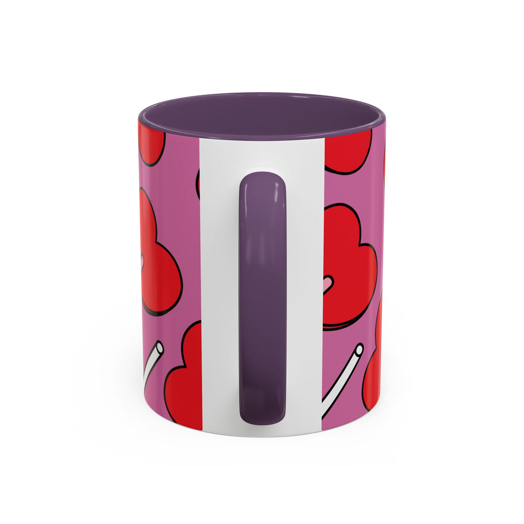Heart Lollipop Accent Coffee Mug — Cute Valentine Candy Pattern (11/15oz)