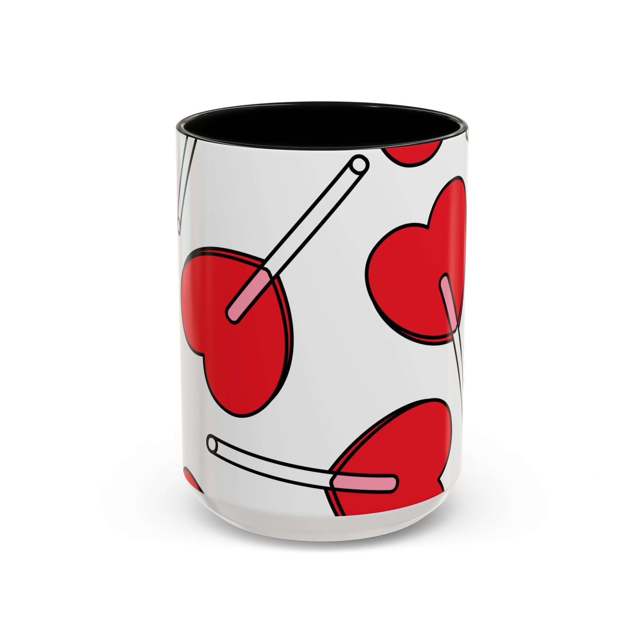 Heart Lollipop Coffee Mug — Cute Valentine’s Day Accent Mug (11/15oz)
