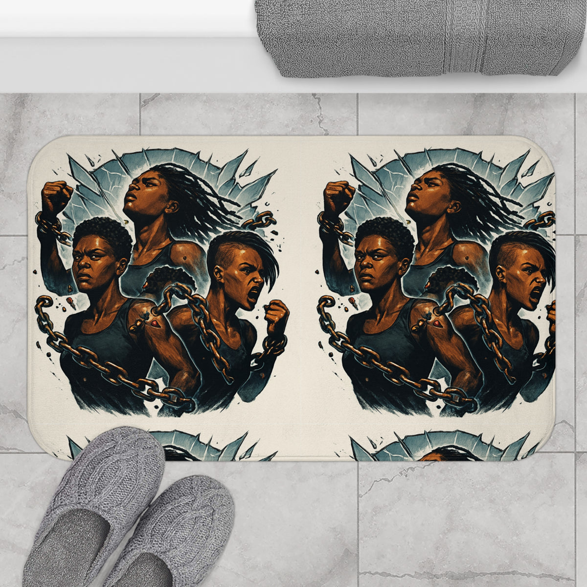 Alfombrilla de baño empoderada, Decoración con mensaje, Accesorios artísticos para el hogar, Regalo de orgullo étnico, Decoración feminista para el hogar, Accesorios de baño únicos