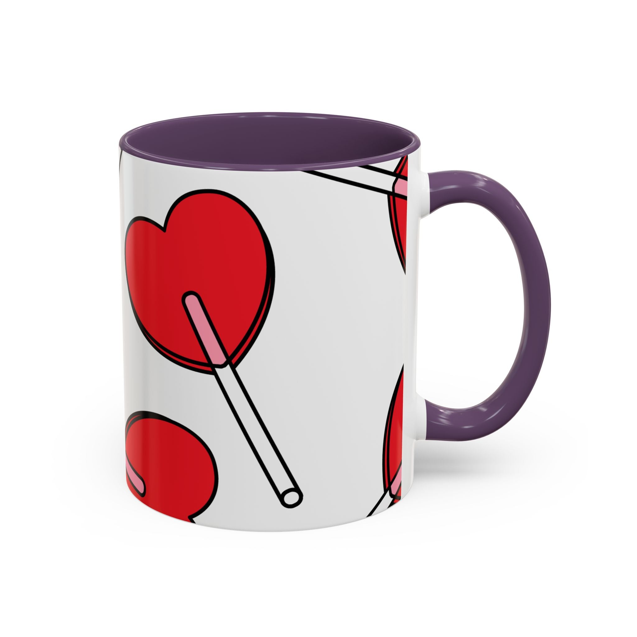 Heart Lollipop Coffee Mug — Cute Valentine’s Day Accent Mug (11/15oz)