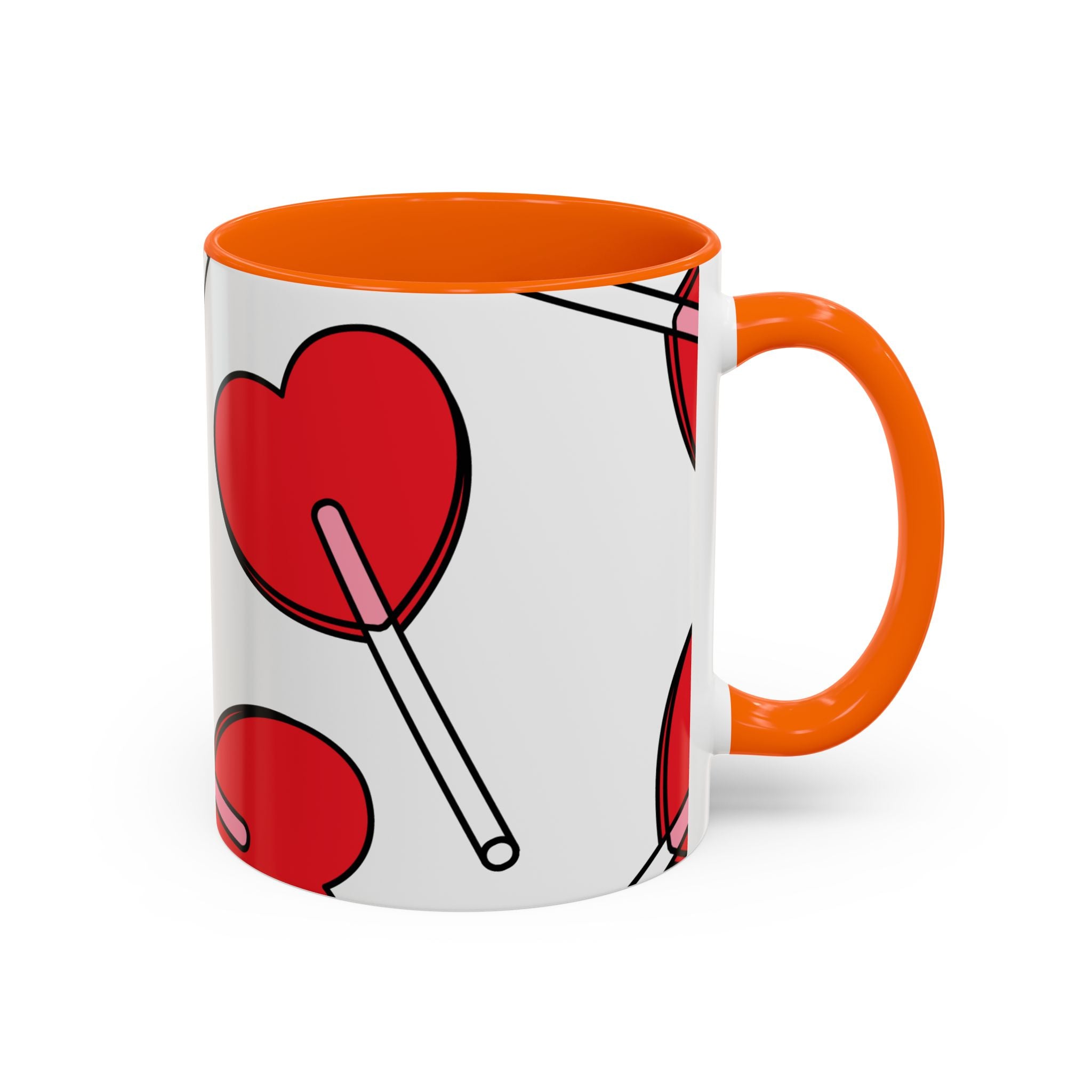 Heart Lollipop Coffee Mug — Cute Valentine’s Day Accent Mug (11/15oz)