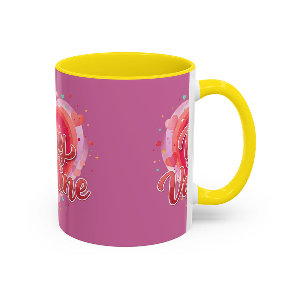 Valentine Coffee Mug — "Be My Valentine" Pink Heart Accent Mug (11/15oz)
