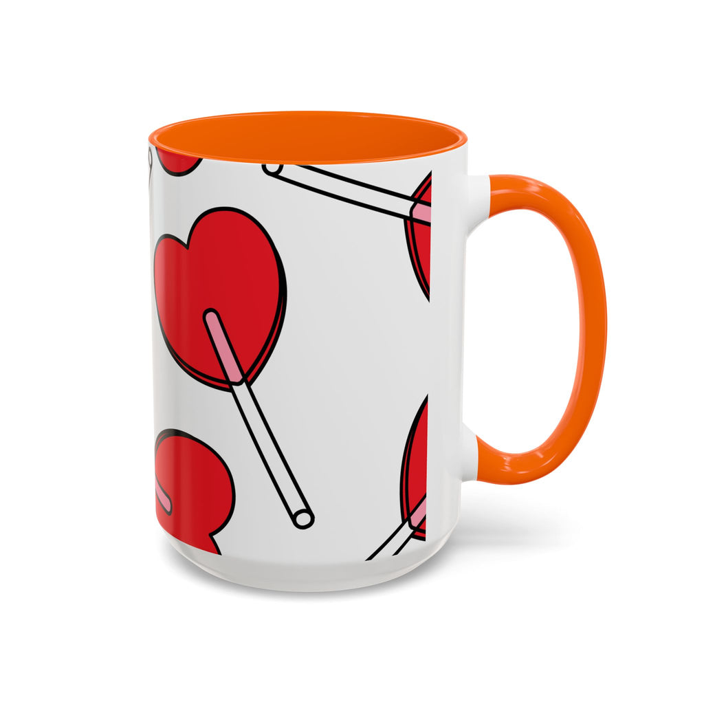Heart Lollipop Coffee Mug — Cute Valentine’s Day Accent Mug (11/15oz)