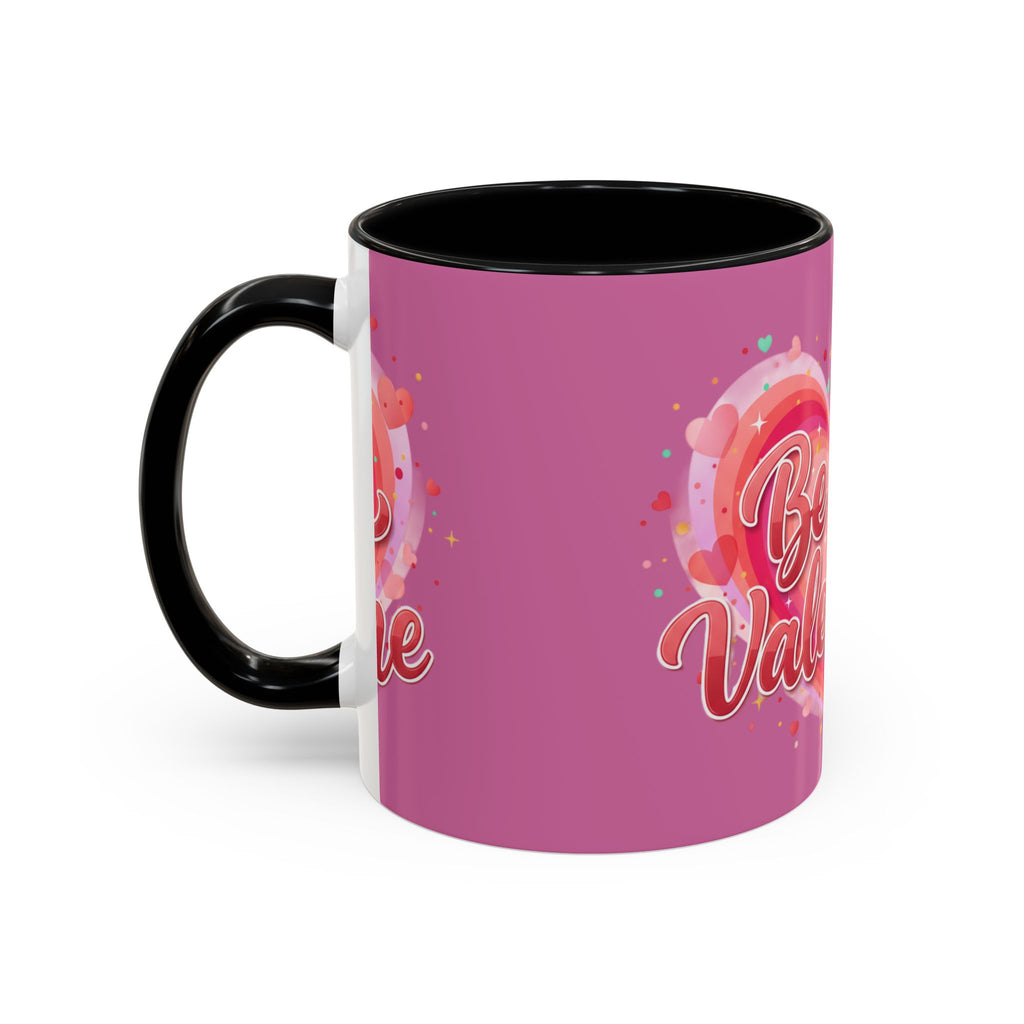 Valentine Coffee Mug — "Be My Valentine" Pink Heart Accent Mug (11/15oz)
