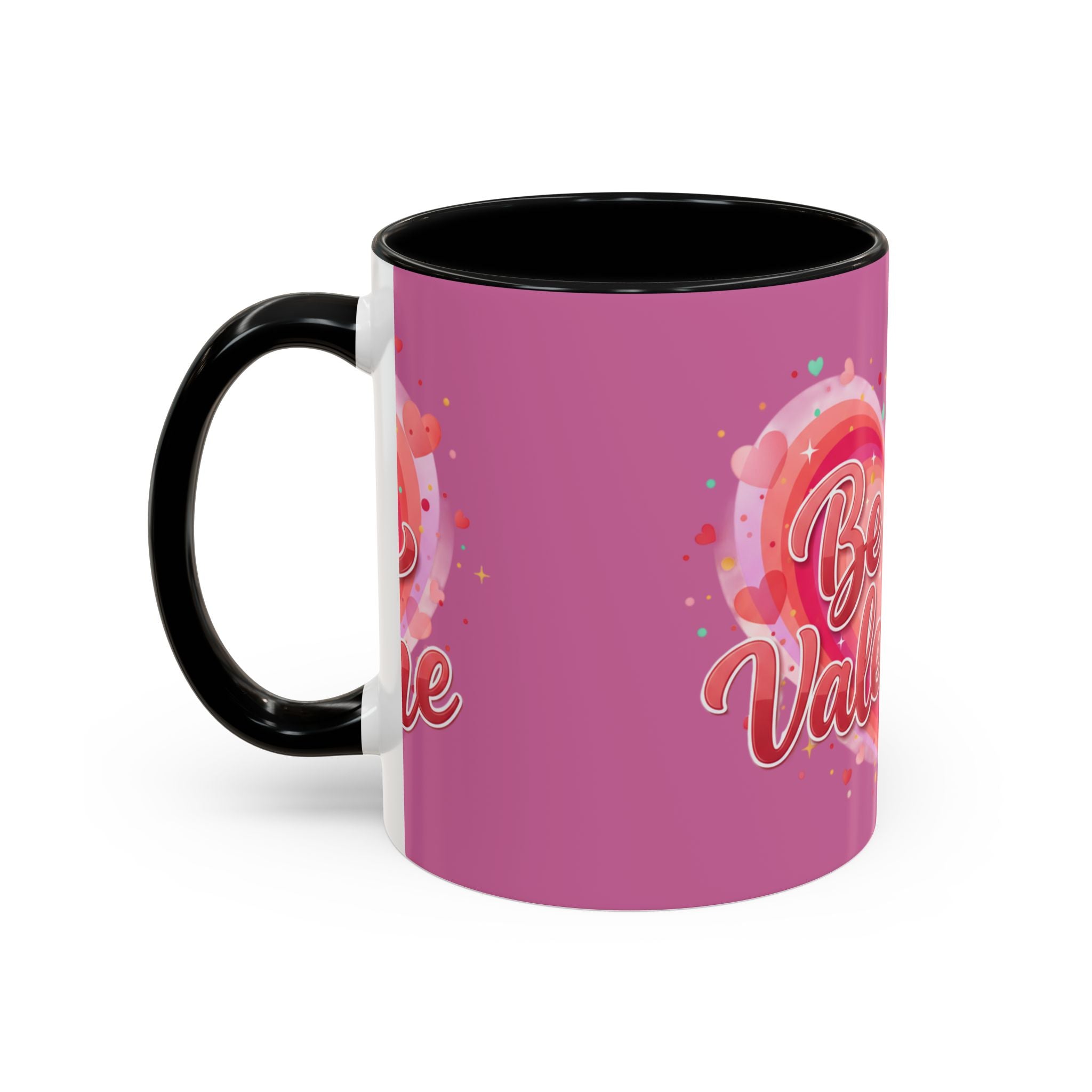 Valentine Coffee Mug — "Be My Valentine" Pink Heart Accent Mug (11/15oz)