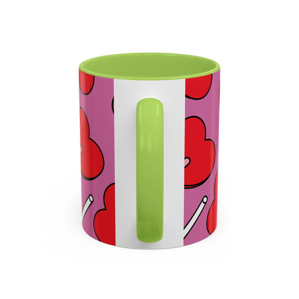 Heart Lollipop Accent Coffee Mug — Cute Valentine Candy Pattern (11/15oz)